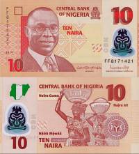 10 Naira Nigéria 2019, polymer P39j UNC - Kliknutím na obrázok zatvorte -